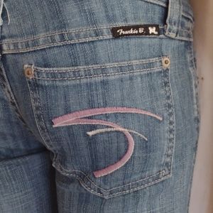Purple and silver F pocket jeans